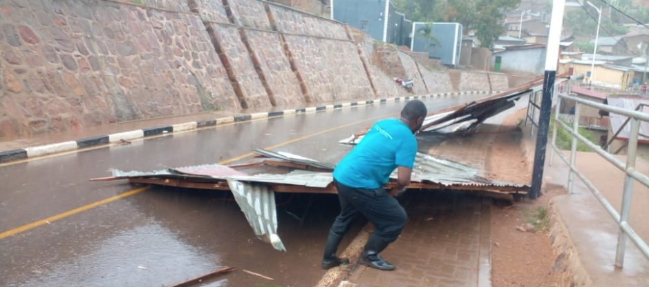  Kigali. rain mixed with strong winds,damaging various activities including schools and people’s houses.